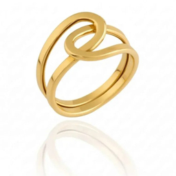 انگشتر طلا زنانه 18 عیار داریم مدل پهن گره خورده