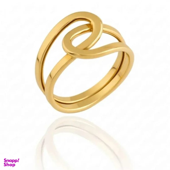 انگشتر طلا زنانه 18 عیار داریم مدل پهن گره خورده