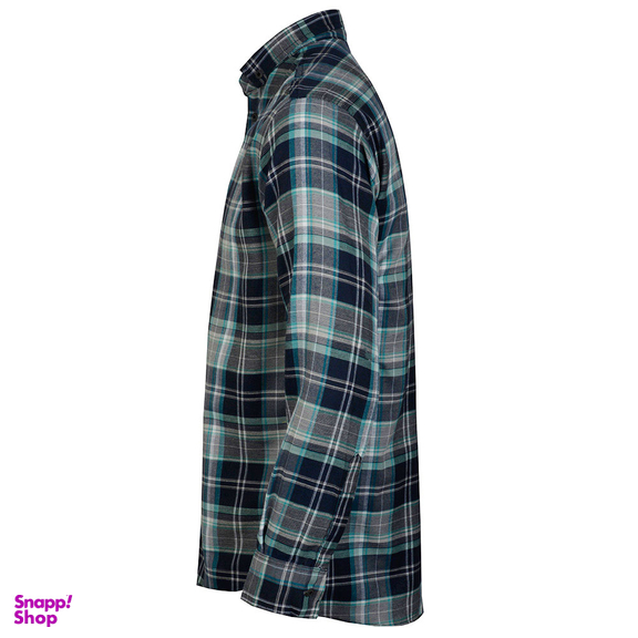 پیراهن آستین بلند مردانه مدل BMZR1133-1 طرح چهارخانه رنگ آبی