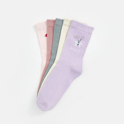 جوراب زنانه ال سی وایکیکی مدل Flowers V2 بسته 5 عددی