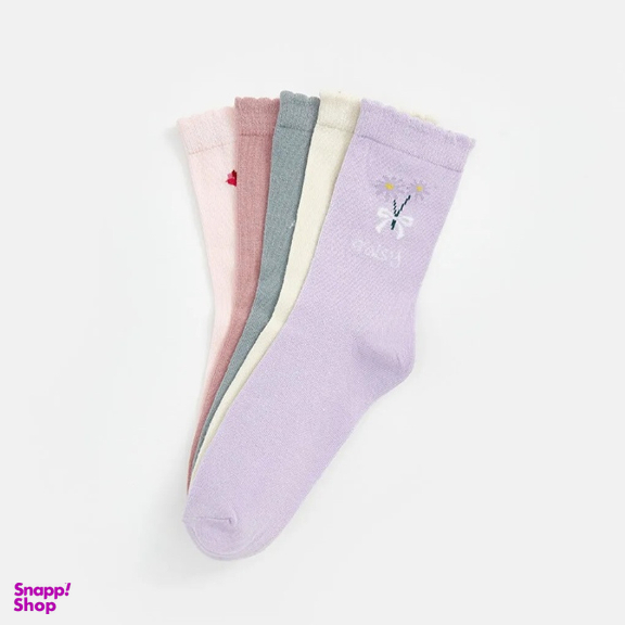 جوراب زنانه ال سی وایکیکی مدل Flowers V2 بسته 5 عددی