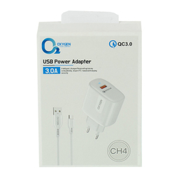 شارژر دیواری 18 وات اکسیژن مدل CH4 به همراه کابل USB-C