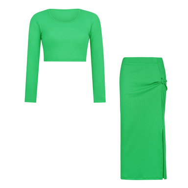 ست کراپ و دامن زنانه ناتوسا مدل NT820-6 رنگ سبز