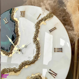 ساعت دیواری دست ساز رزین مدل مرمر کد BR