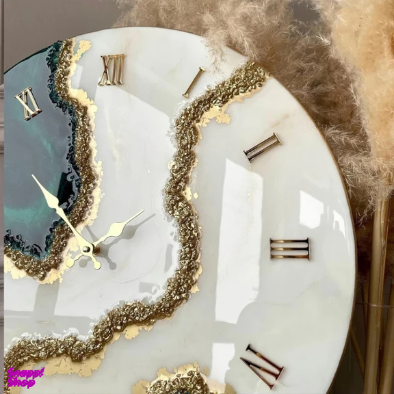 ساعت دیواری دست ساز رزین مدل مرمر کد BR