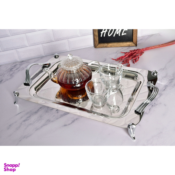 سینی بزرگ استیل پایه دار براق کد 4040