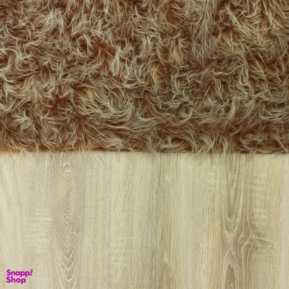 فرش فانتزی شاران هوم طرح خز پرز بلند مدل اسفنج دار زمینه نسکافه ای