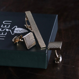 ست دکمه سردست و گیره کراوات مردانه نسن مدل NT4