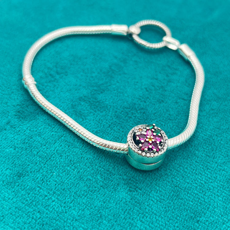 آویز نقره زنانه پاندورا طرح گل کد 65288