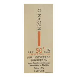 کرم ضد آفتاب رنگی ژیناژن SPF 50 مدل 02 ‌مناسب پوست‌های چرب حجم 50 میلی‌لیتر
