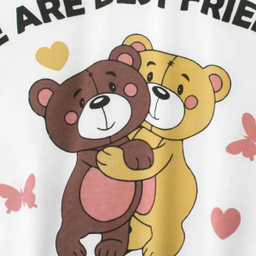 تی شرت آستین کوتاه دخترانه هومنیتی مدل WYKGTSHT9533-WHTPNK