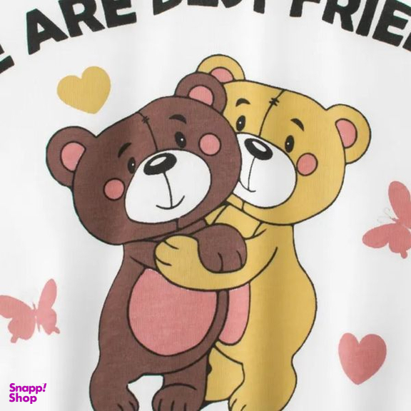 تی شرت آستین کوتاه دخترانه هومنیتی مدل WYKGTSHT9533-WHTPNK