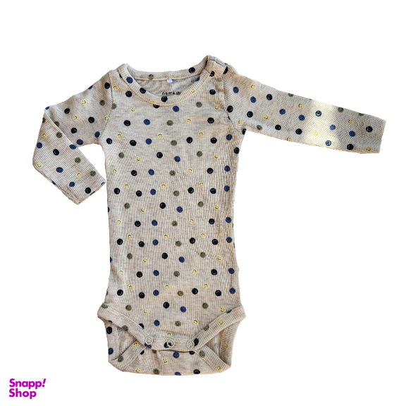 بادی نوزادی نیم ایت طرح شکلک های خندان کد 10259 رنگ کرم