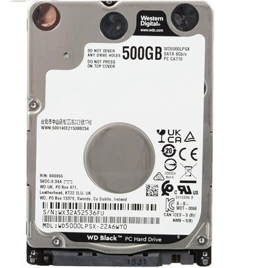 هارددیسک اینترنال اسلیم بلک لپ تاپ وسترن دیجیتال مدل WD5000LPSX