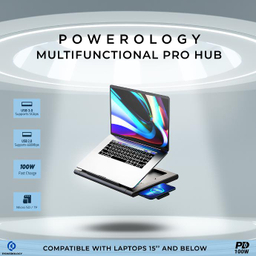 هاب 11 پورت و استند لپ تاپ پاورولوژی مدل Multi-Functional Pro Hub PWPROHUB