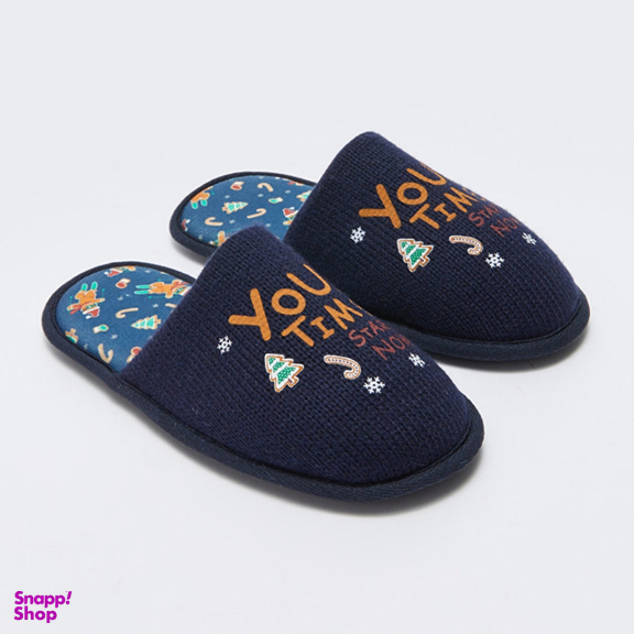 دمپایی حوله ای مردانه ال سی وایکیکی مدل استپ دار Christmas