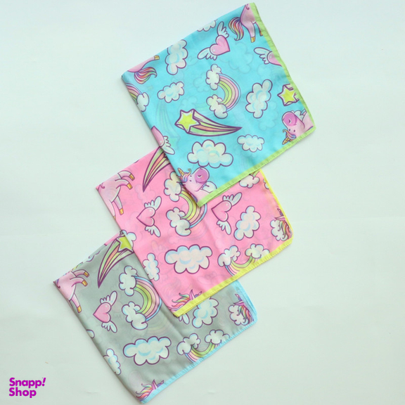 دستمال سر و گردن دخترانه مدل نخ پنبه طرح یونیکورن کد 1045