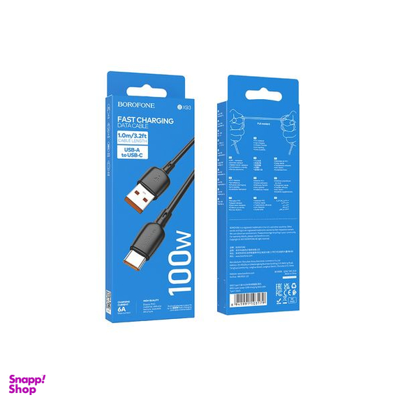 کابل تبدیل USB به USB-C بروفون مدل BX93 100W طول 1 متر