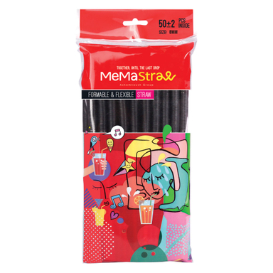 نی یکبار مصرف میما استرا کد 12 بسته 50 عددی