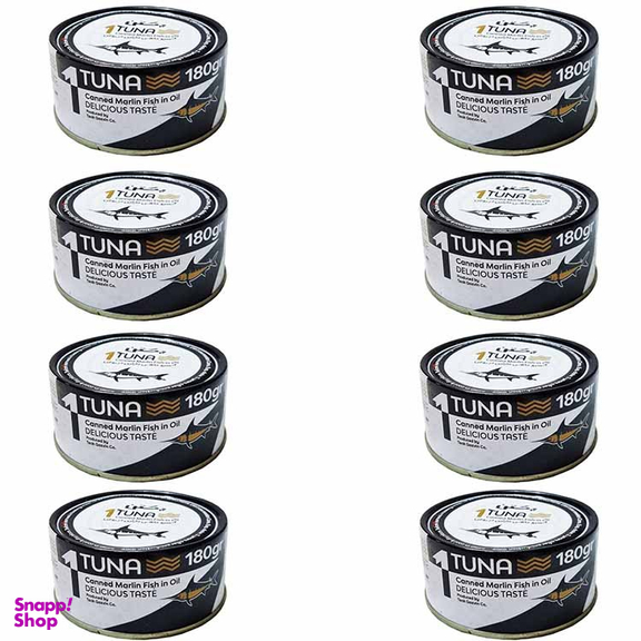 کنسرو ماهی مارلین در روغن گیاهی یکتن وزن 180 گرم بسته 8 عددی