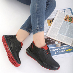 کتانی زنانه سهند چرم کد 306 رنگ مشکی