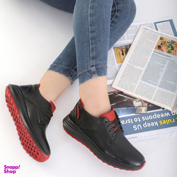 کتانی زنانه سهند چرم کد 306 رنگ مشکی