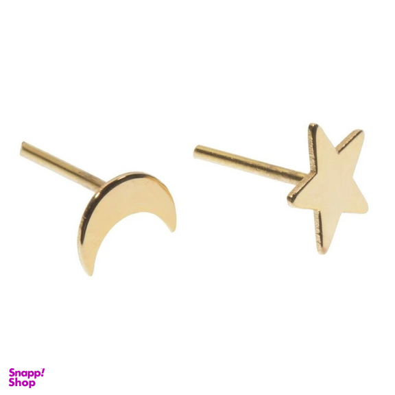 گوشواره طلا 18 عیار زنانه وی وی گلد گالری مدل ماه و ستاره کد vg2620