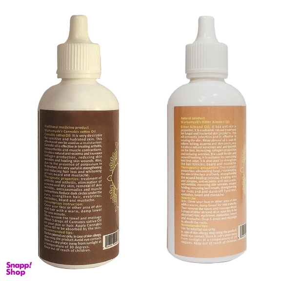روغن تقویت کننده مو ، مژه و ابرو مرهم یاب مدل بادام تلخ و شاهدانه حجم 80 میلی لیتر مجموعه 2 عددی