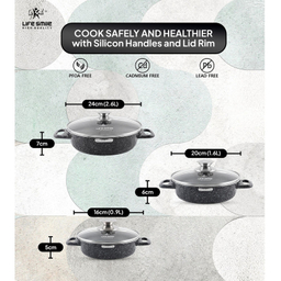 سرویس تابه 6 پارچه لایف اسمایل مدل LIFEP7STSHR-6-2