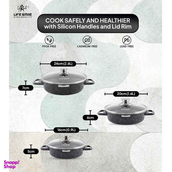 سرویس تابه 6 پارچه لایف اسمایل مدل LIFEP7STSHR-6-2
