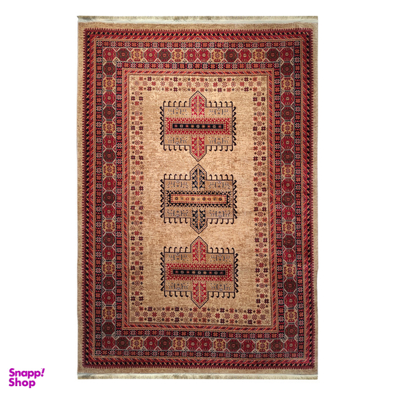 فرش ماشینی فرش بزرگمهر کد 78005 زمینه گندمی