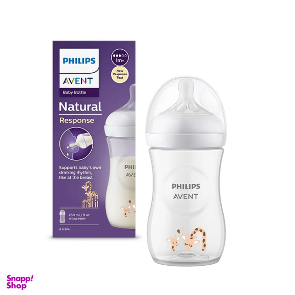 شیشه شیر طلقی اونت مدل A903/66 طرح زرافه ظرفیت 260 میلی لیتر