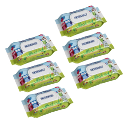 دستمال مرطوب کودک بالشتی نیوساد مدل Happu Owl مجموعه 6 بسته 64 عددی