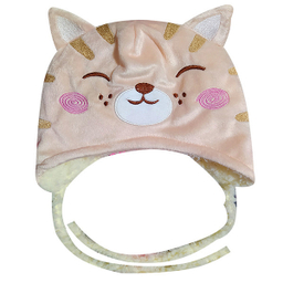 کلاه نوزادی آلیس مدل گربه کد G01 رنگ کرم