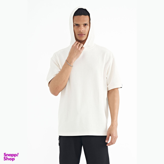 تیشرت اورسایز کلاه دار مردانه نوزده نودیک مدل TS1966 W