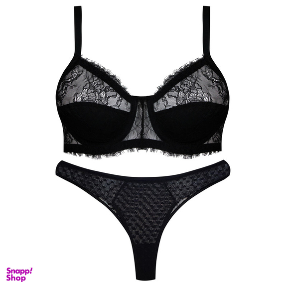 ست شورت و سوتین زنانه کارنا رز مدل فنردار کد 5170-2020 رنگ مشکی