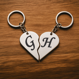 جاکلیدی گیلواره زراوشان مدل قلب دو تکه حرف G H