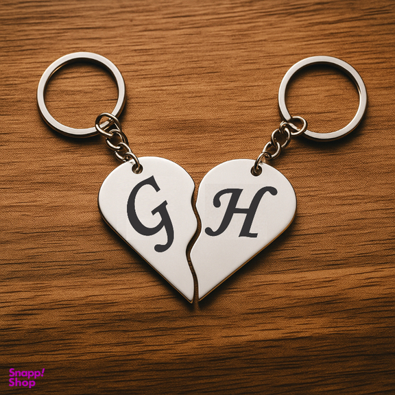 جاکلیدی گیلواره زراوشان مدل قلب دو تکه حرف G H