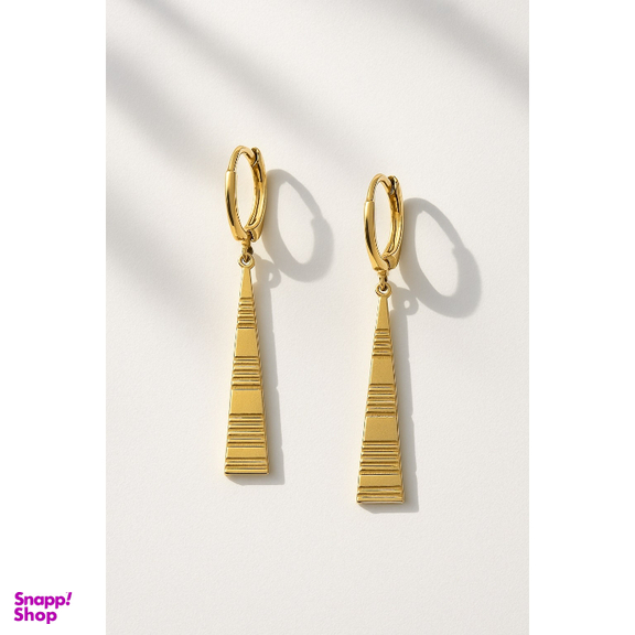 گوشواره طلا 18 عیار زنانه مدل اهرام هندسی