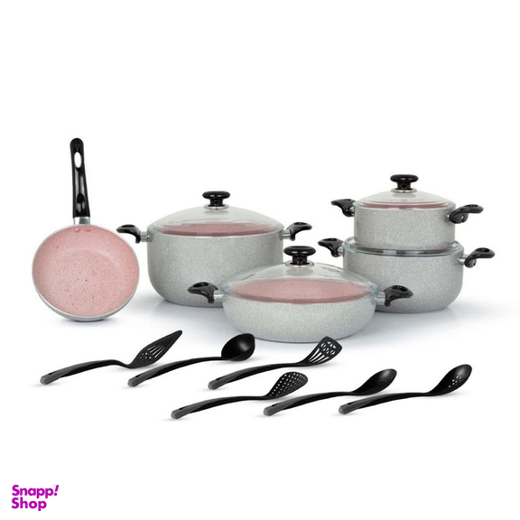 سرویس قابلمه و تابه گرانیت 15 پارچه لیدوما مدل آذی