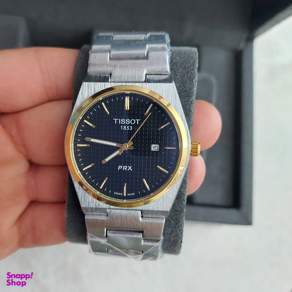 ساعت عقربه ای مردانه تیسوت مدل صفحه مشکی کد Mk_PRX4518