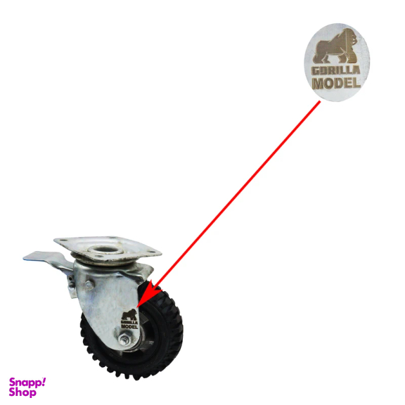 چرخ گردان ترمز دار مدل گوریلا کد YPT-KAFI-LASTIKI-16CM