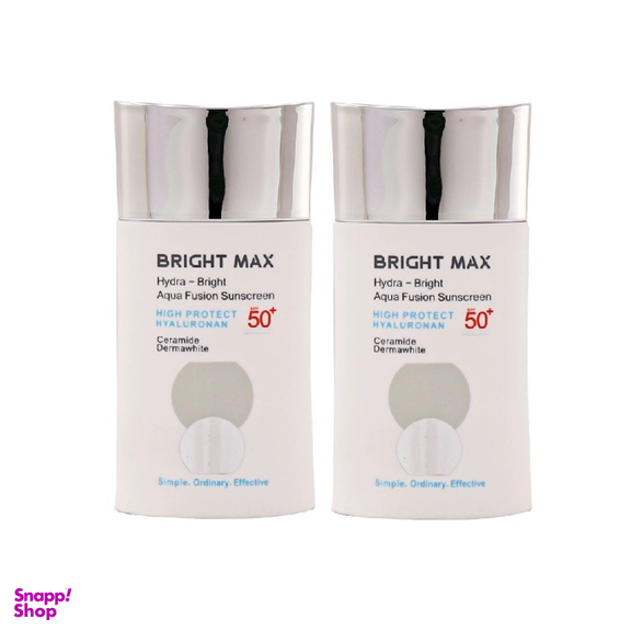 کرم ضد آفتاب بی رنگ برایت مکس مدل آکوا فیوژن با +SPF50 حجم 50 میلی لیتر بسته 2 عددی
