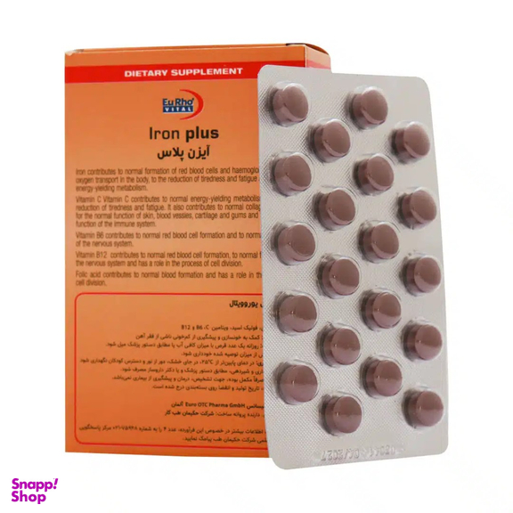 قرص آهن آیزن پلاس یورو ویتال بسته 60 عددی