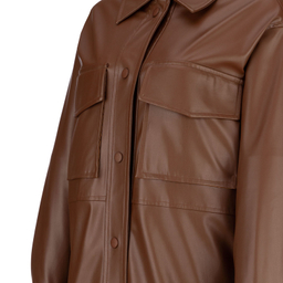 کت چرم زنانه سرژه مدل 232129 رنگ قهوه ای