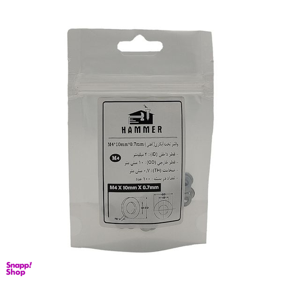واشر هامر مدل تخت کد M4-10 بسته 100 عددی