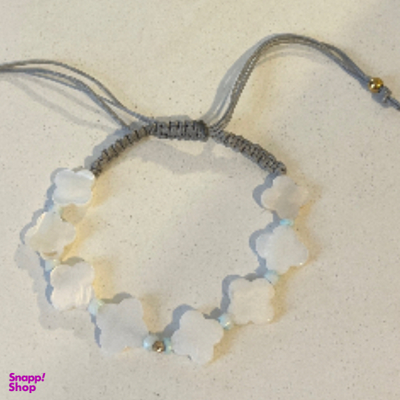 دستبند طلا 18 عیار دخترانه مدل گل ونکلیف