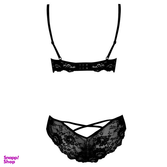 ست شورت و سوتین زنانه ماییلدا مدل فنردار پوش آپ کد 4616 رنگ مشکی