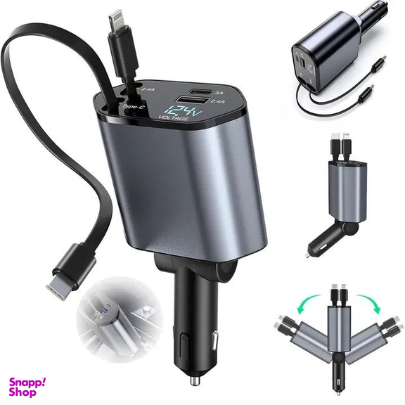 شارژر فندکی 65 وات فست شارژ مدل Retractable