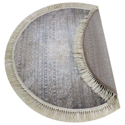 فرش گرد طرح مراکش رنگ زمینه طوسی